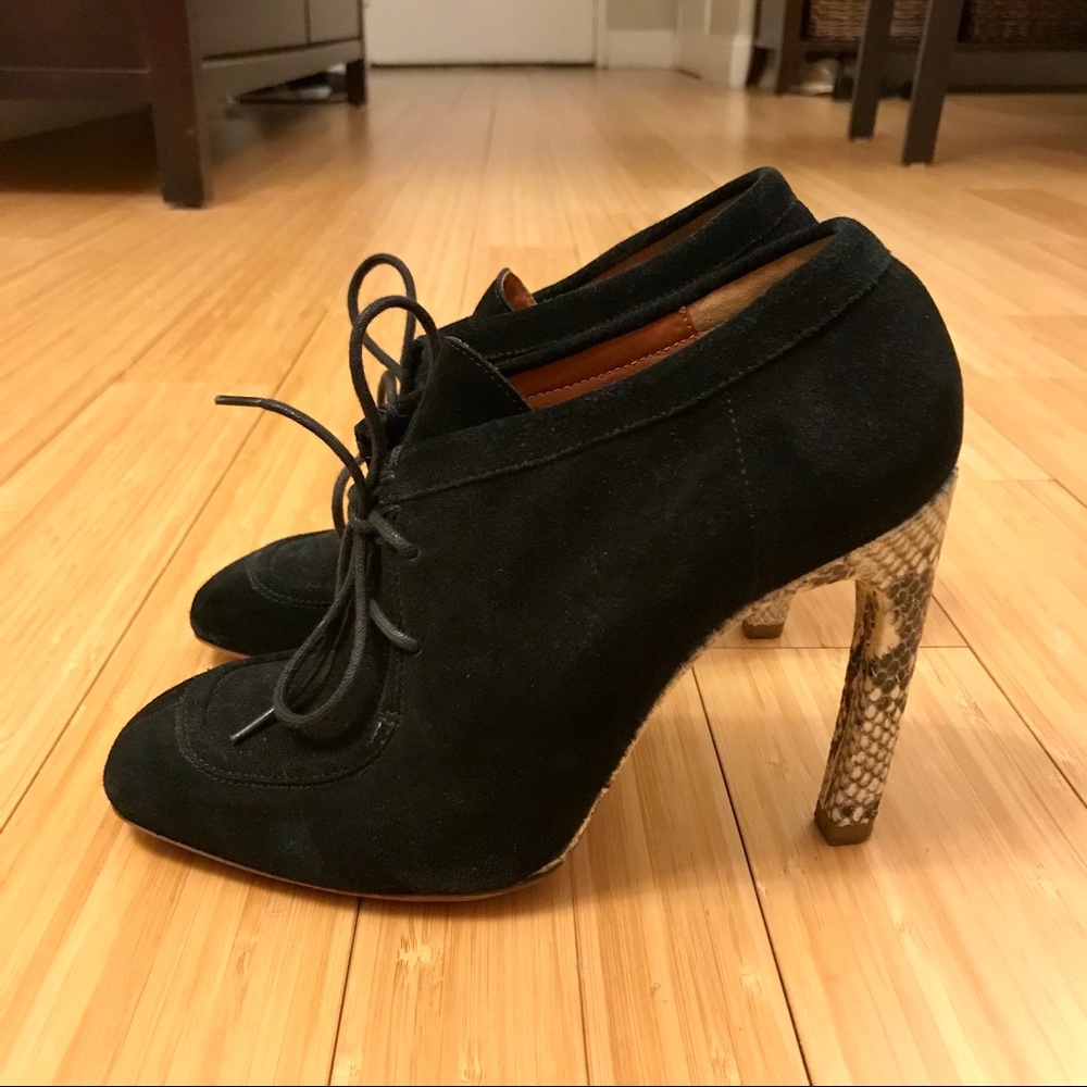 Dries Van Noten suede high-heeled oxfords
